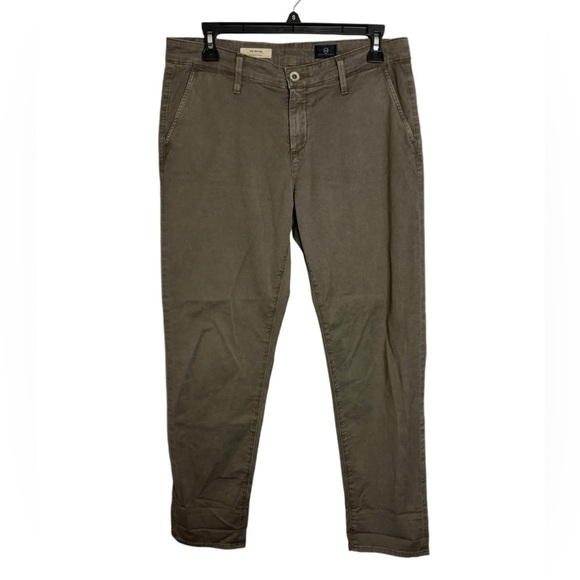 AG Adriano Goldshmied 28R Tristan Tailored Trouser Pants Ankle Length Brown - Picture 1 of 9
